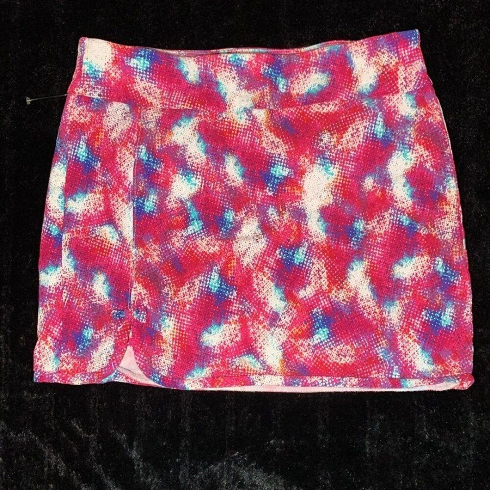 Attyre Skort Women’s Size 10 Purple Pink Blue Colorful Skort Stretch Multi color